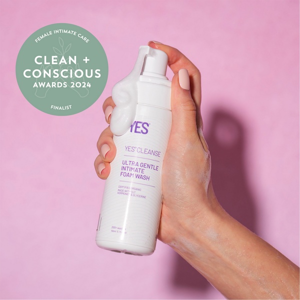 Clean + Conscious Awards 2024. Best Female Intimate Care. Celebrating products in Australia & NZ which are Non-Toxic, Ethical, Sustainable and Socially Responsible.
