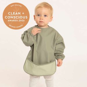 Recycled Long Sleeve Bib by All4Ella - Best Baby Mealtime - Product Reviews - Clean + Conscious Awards