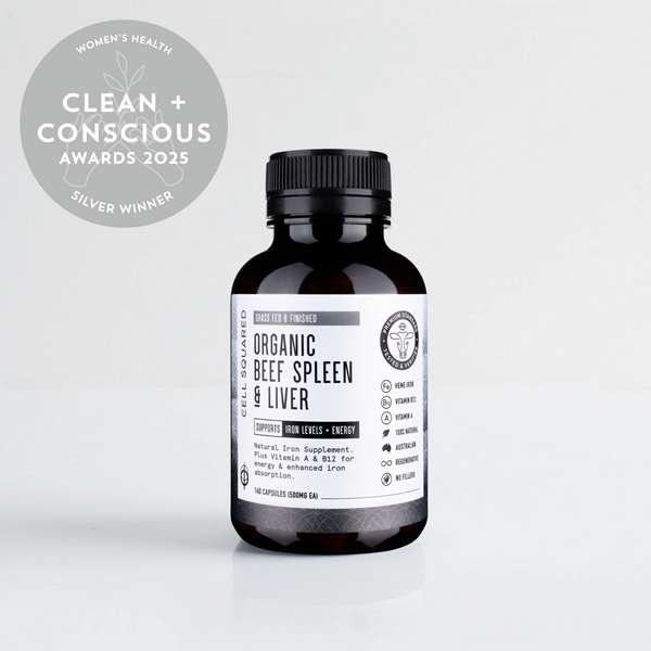 Organic Beef Spleen & Liver Capsules by Cell Squared - Best Women’s Health Product - Product Reviews - Clean + Conscious Awards