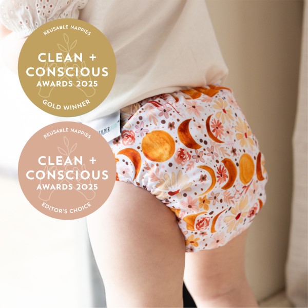 Reusable Cloth Nappy by Designer Bums - Best Reusable Nappies - Product Reviews - Clean + Conscious Awards