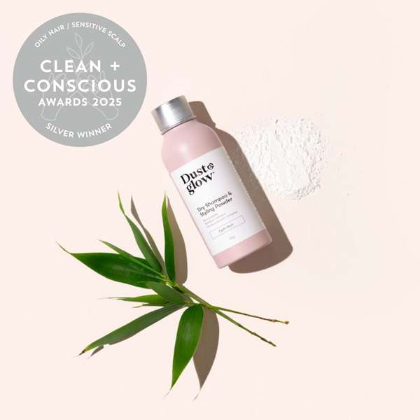 Dry Shampoo & Styling powder by Dustglow - Best Oily Hair / Sensitive Scalp Product - Product Reviews - Clean + Conscious Awards
