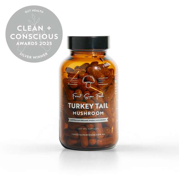 Australian Grown Turkey Tail Capsules by Forest Super Foods - Best Gut Health - Product Reviews - Clean + Conscious Awards