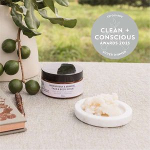 Macadamia Mineral Face and Body Scrub by Gondwana Macadamias - Best Face Exfoliator - Product Reviews - Clean + Conscious Awards