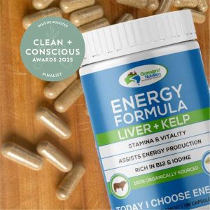 Energy Formula – 2-in-1 Beef Liver & Kelp Capsules by Grassland Nutrition - Best Immune Booster - Product Reviews - Clean + Conscious Awards