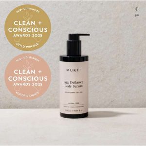 Age Defiance Body Serum 200ml by Mukti Organic Skincare - Best Body Moisturiser - Product Reviews - Clean + Conscious Awards