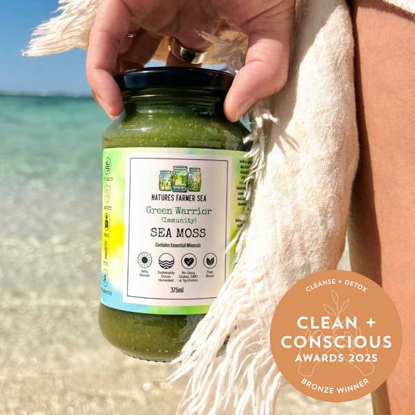 Green Warrior - Sea Moss Gel by Natures Farmer Sea - Best Cleanse + Detox - Product Reviews - Clean + Conscious Awards
