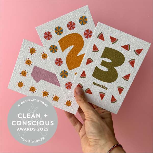 Plantable Baby Milestone Cards by Paper and Bloom - Best Newborn Accessories - Product Reviews - Clean + Conscious Awards