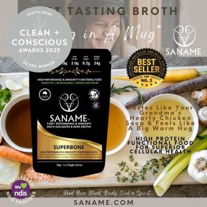 P360 Superbone Chicken Multi-Collagen Infused Bonebroth by SANAME - Best Health Drink - Product Reviews - Clean + Conscious Awards