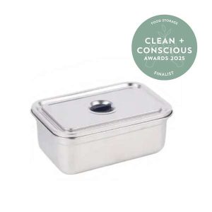 Stainless Steel Container with Silicone Vent 1600ml by The Low Tox Project - Best Food Storage - Product Reviews - Clean + Conscious Awards