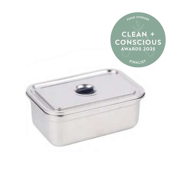 Stainless Steel Container with Silicone Vent 1600ml by The Low Tox Project - Best Food Storage - Product Reviews - Clean + Conscious Awards