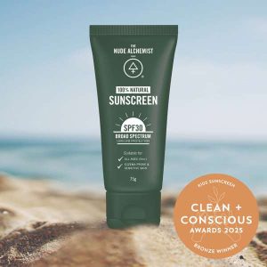 SPF30 Sunscreen by The Nude Alchemist - Best Natural Kids Sunscreen - Product Reviews - Clean + Conscious Awards