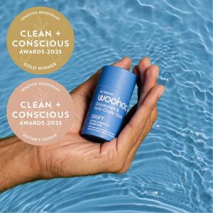 ‘Drift’ Woohoo Natural Deodorant and Anti-Chafe Stick by Woohoo Body - Best Sensitive Deodorant - Product Reviews - Clean + Conscious Awards
