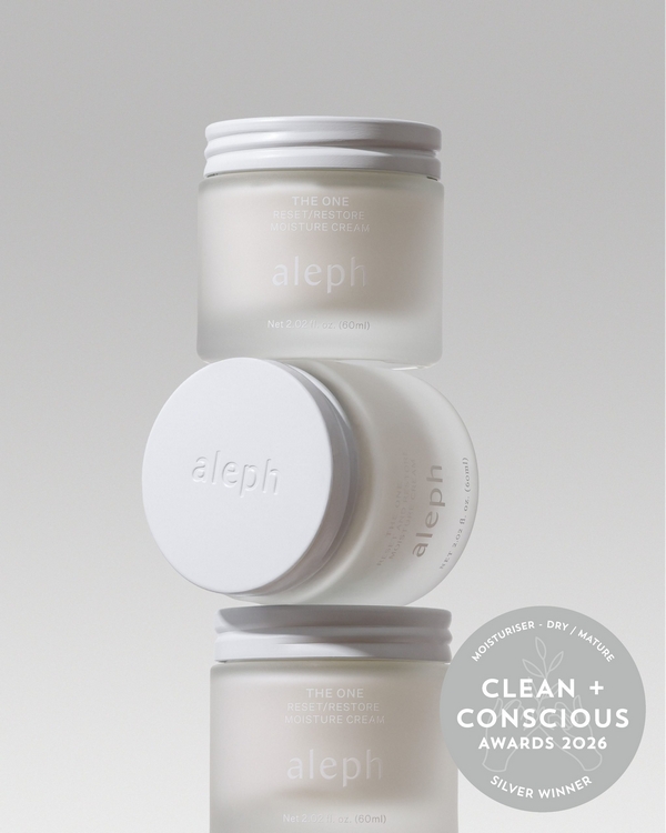 The One Reset / Restore Moisture Cream by Aleph Beauty – Silver, Best Face Moisturiser for Dry / Mature Skin, Clean + Conscious Awards 2026