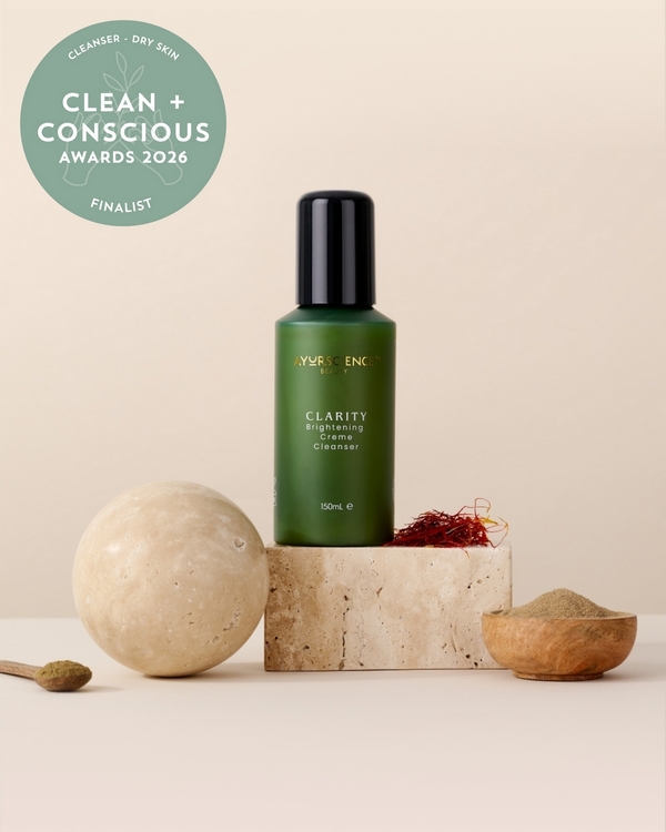 Clarity Brightening Creme Cleanser by AyurScience – Finalist, Best Face Cleanser for Dry Skin, Clean + Conscious Awards 2026