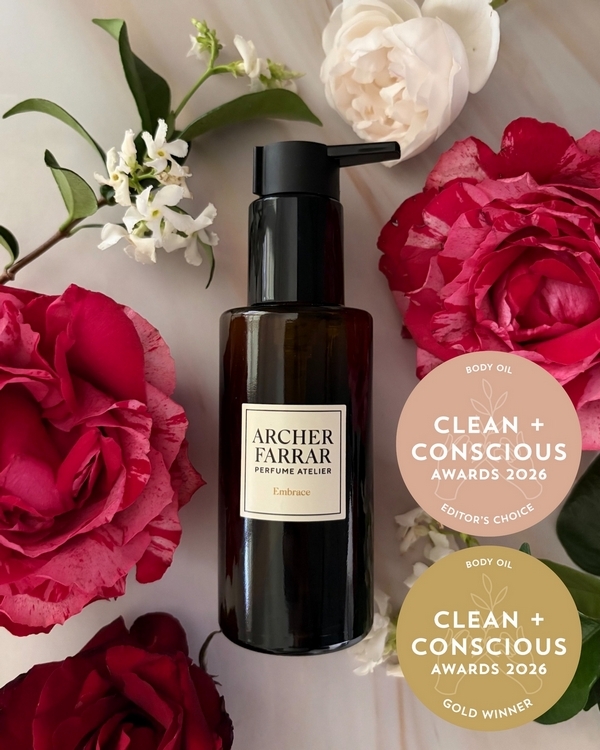 Embrace Body Oil by Archer Farrar Perfume Atelier – Gold + Editor's Choice, Best Body Oil, Clean + Conscious Awards 2026
