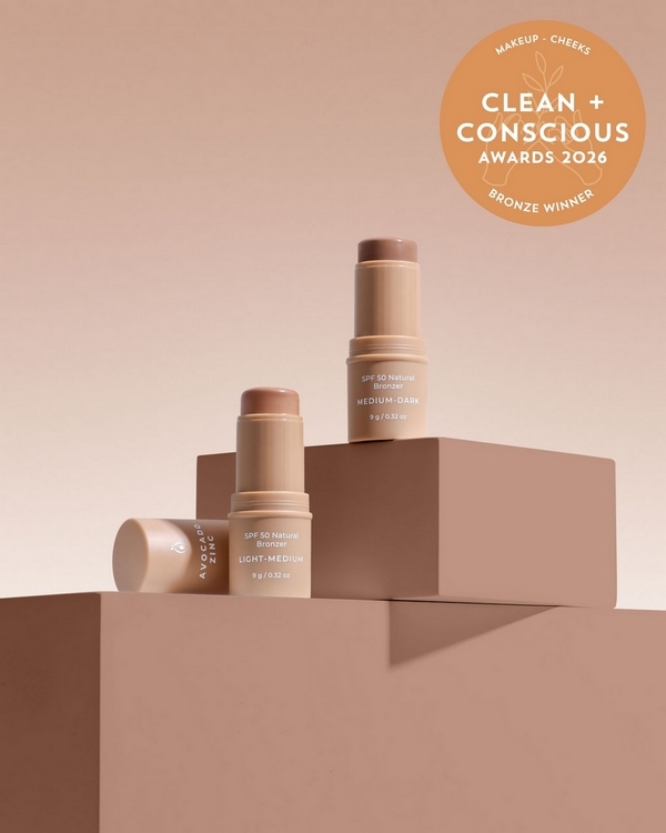 SPF 50 Natural Bronzer by Avocado Zinc – Bronze, Best Blush / Bronzer, Clean + Conscious Awards 2026