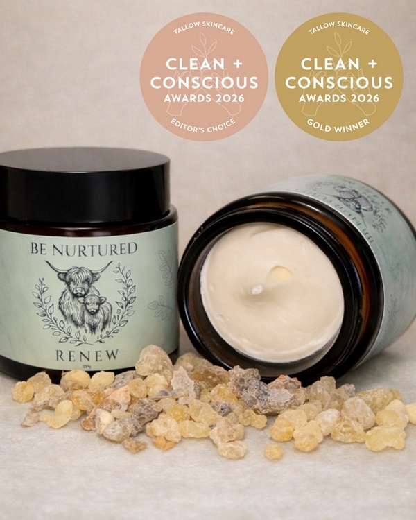 RENEW by Be Nurtured Tallow – Gold + Editor's Choice, Best Tallow Skincare, Clean + Conscious Awards 2026