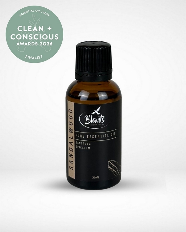 Sandalwood Essential Oil by Blants Wellbeing – Finalist, Best Essential Oil / Mist, Clean + Conscious Awards 2026