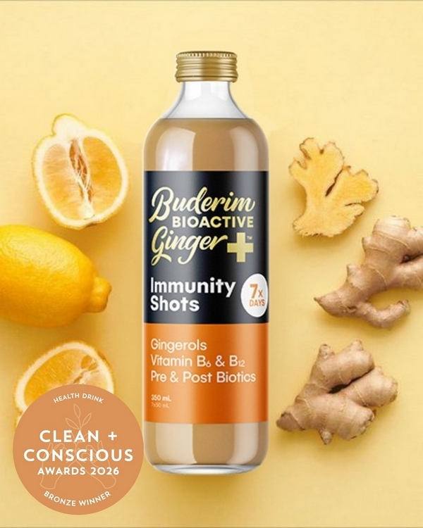 Buderim BioActive Ginger+ Immunity Shots by Buderim Foods – Bronze, Best Health Drink, Clean + Conscious Awards 2026