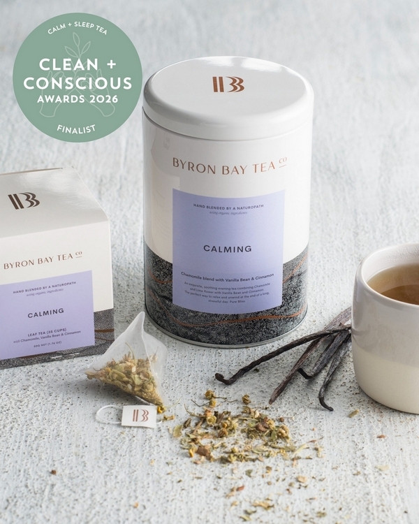 Calming by Byron Bay Tea Company – Finalist, Best Calm + Sleep Tea, Clean + Conscious Awards 2026