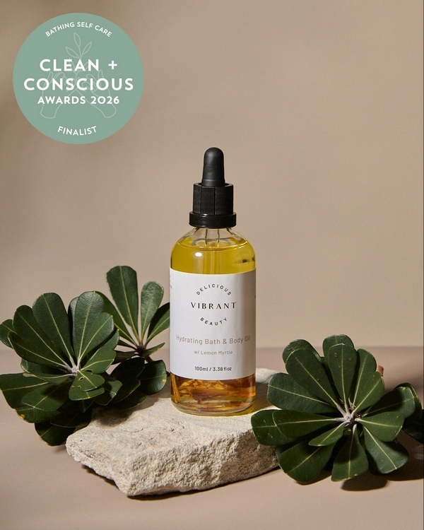 Hydrating Bath & Body Oil by Delicious Vibrant Beauty – Finalist, Best Bathing Self Care, Clean + Conscious Awards 2026