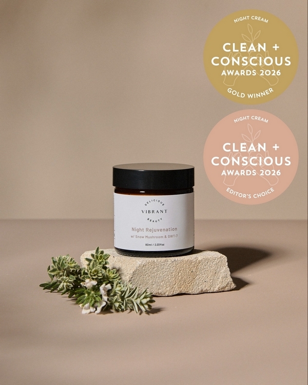 Night Rejuvenation by Delicious Vibrant Beauty – Gold + Editor's Choice, Best Night Cream, Clean + Conscious Awards 2026