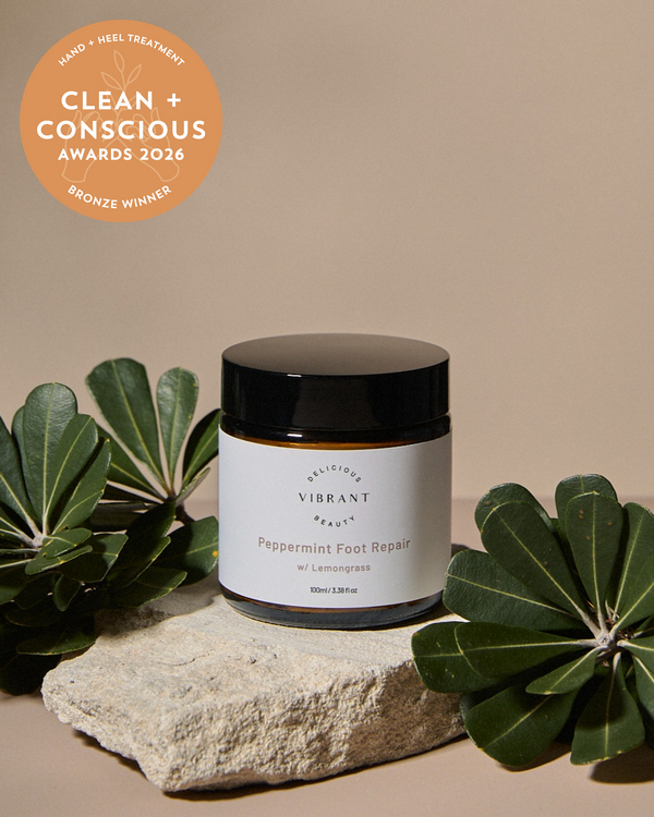 Peppermint Foot Repair by Delicious Vibrant Beauty – Bronze, Best Hand + Heel Treatment, Clean + Conscious Awards 2026