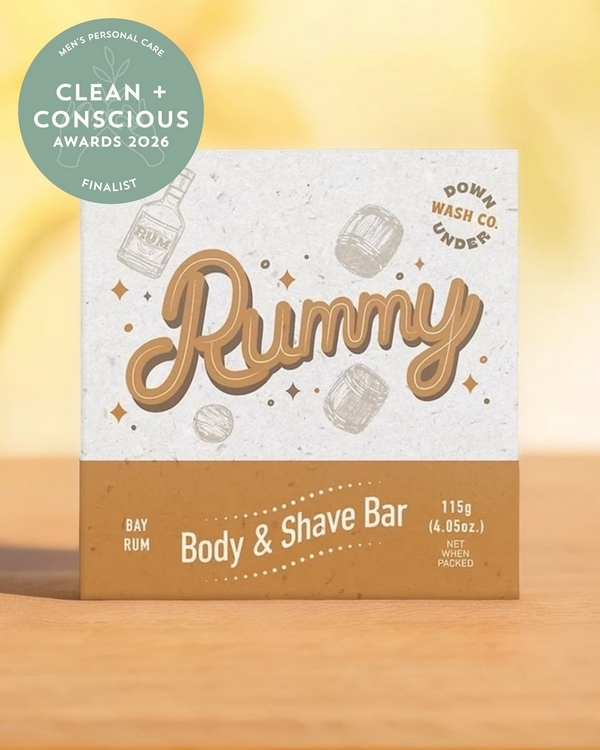 Rummy Body and Shave Bar by Downunder Wash Co – Finalist, Best Men’s Personal Care, Clean + Conscious Awards 2026