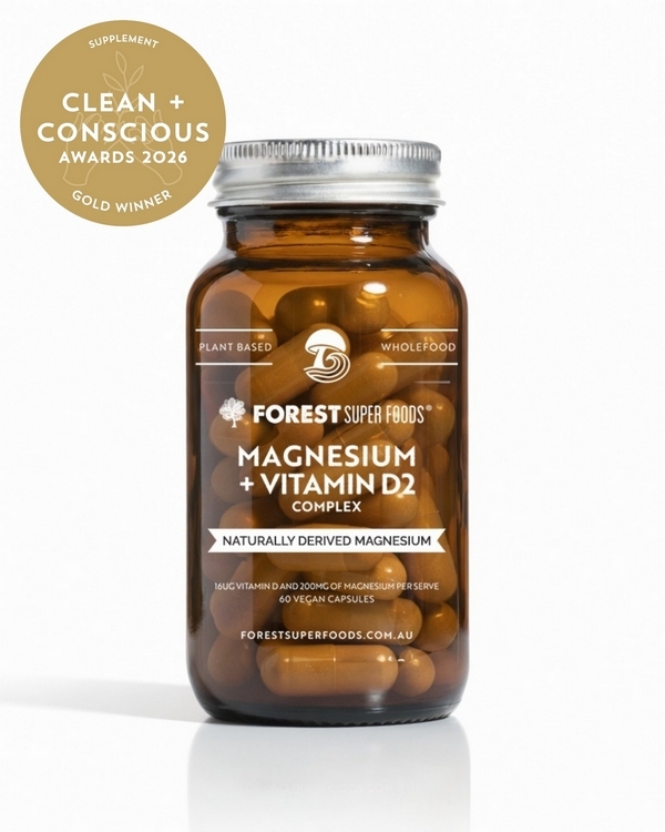 Magnesium + Vitamin D2 by Forest Super Foods – Gold, Best Supplement, Clean + Conscious Awards 2026