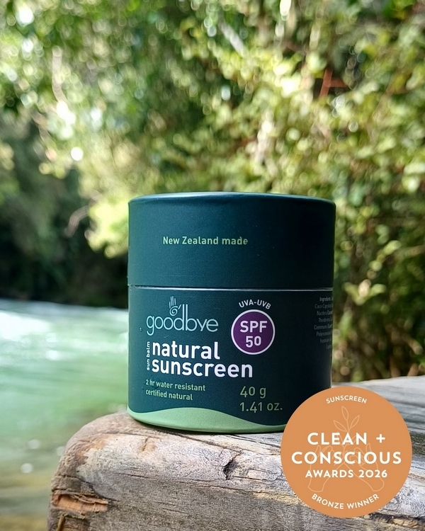 Sun Balm Natural Sunscreen SPF50 by Goodbye – Bronze, Best Natural Sunscreen, Clean + Conscious Awards 2026