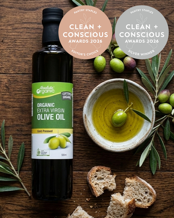 Absolute Organic – Organic Olive Oil Extra Virgin by Honest to Goodness – Silver + Editor's Choice, Best Pantry Staples, Clean + Conscious Awards 2026