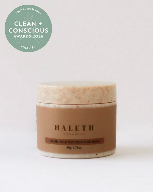 Camel Milk Moisturiser Balm by Haleth Organics – Finalist, Best Multi-Purpose Balm, Clean + Conscious Awards 2026