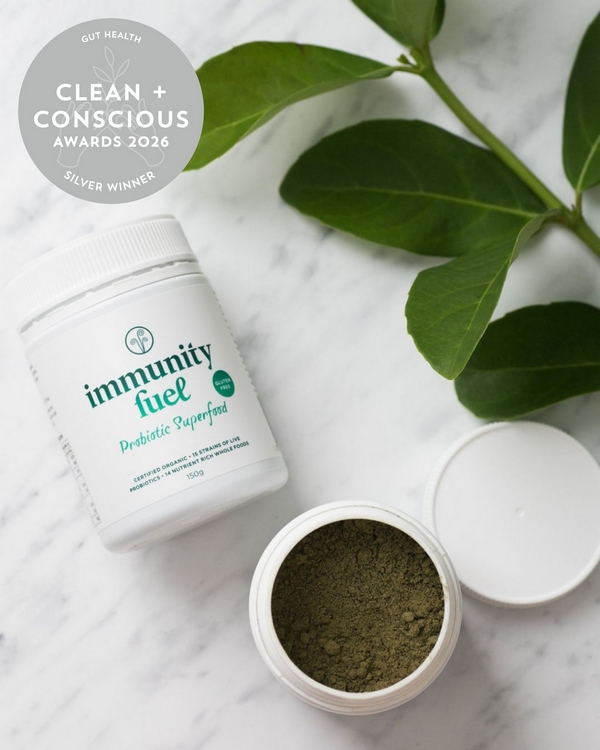 Gluten Free Probiotic Superfood Powder by Immunity Fuel – Silver, Best Gut Health Product, Clean + Conscious Awards 2026