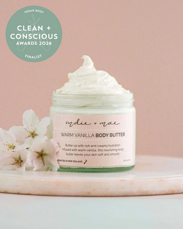 Body Butter by Indie Mae – Finalist, Best Vegan Body Care, Clean + Conscious Awards 2026