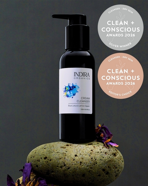Cream Cleanser by Indira Organics – Silver + Editor's Choice, Best Face Cleanser for Dry Skin, Clean + Conscious Awards 2026