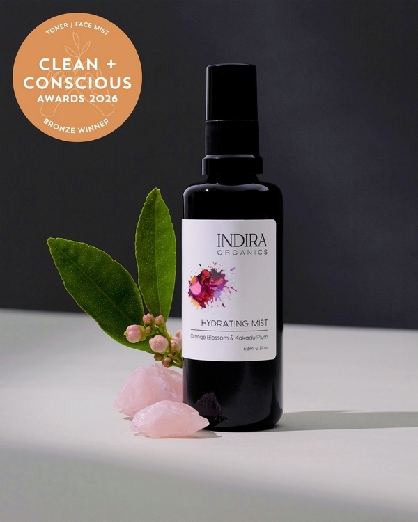 Hydrating Mist by Indira Organics – Bronze, Best Toner / Face Mist, Clean + Conscious Awards 2026