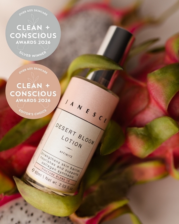 Desert Bloom Lotion by Janesce – Silver + Editor's Choice, Best Over 40s Skincare, Clean + Conscious Awards 2026