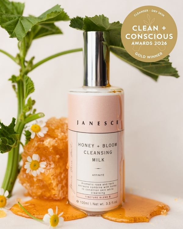 Honey + Bloom Cleansing Milk by Janesce – Gold, Best Face Cleanser for Dry Skin, Clean + Conscious Awards 2026
