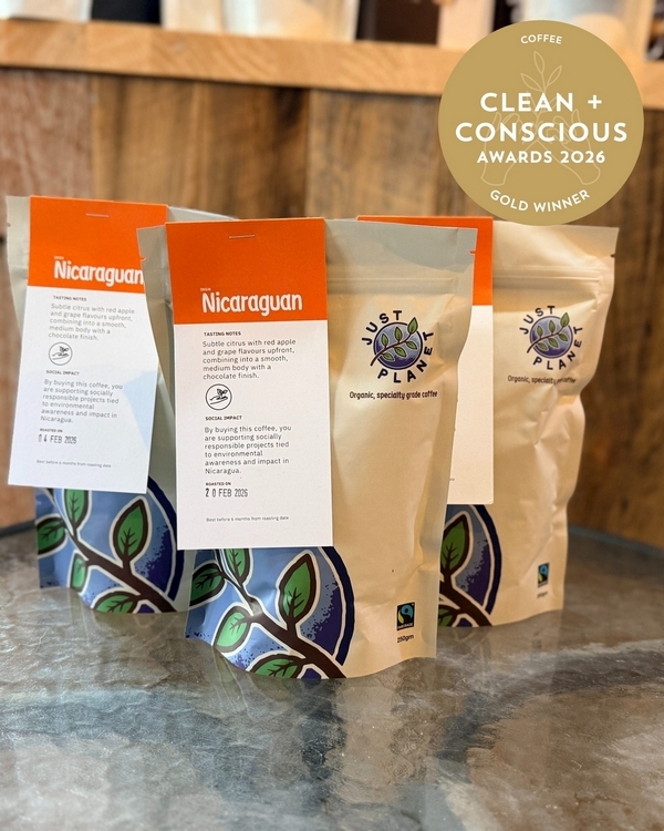 Nicaraguan Organic Fairtrade Coffee Beans by Just Planet – Gold, Best Coffee, Clean + Conscious Awards 2026