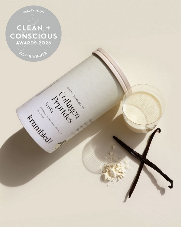 Inner + Outer Beauty Collagen Peptides Vanilla by Krumbled Foods – Silver, Best Beauty Food, Clean + Conscious Awards 2026