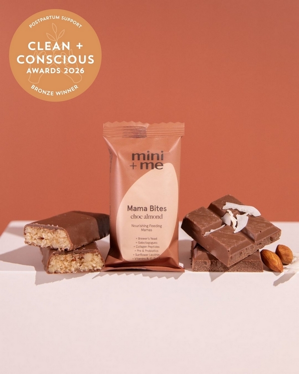 Mama Bites Choc Almond by Mini + Me – Bronze, Best Postpartum Support, Clean + Conscious Awards 2026