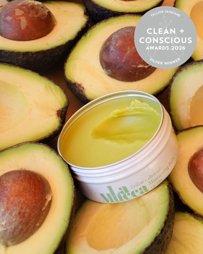 Tallow + Avocado Moisturising Balm by La Mucca Skincare – Silver, Best Tallow Skincare, Clean + Conscious Awards 2026
