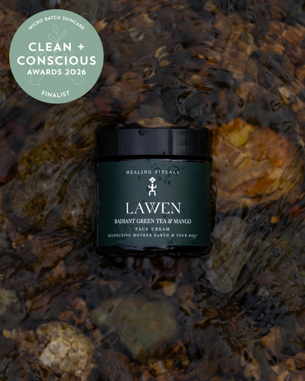 Radiant Green Tea & Mango Face Cream by Lawen Healing Rituals – Finalist, Best Micro Batch Skincare, Clean + Conscious Awards 2026