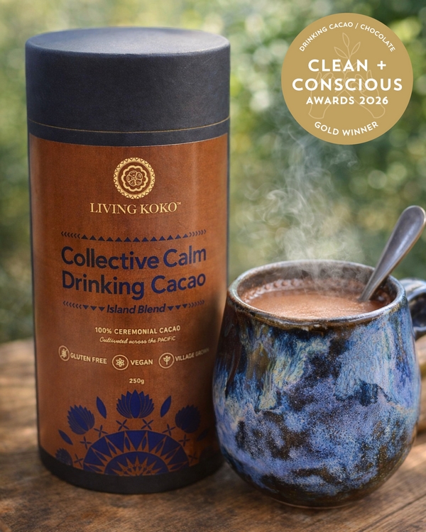 Collective Calm – Ceremonial Grade Cacao by Living Koko – Gold, Best Drinking Cacao / Chocolate, Clean + Conscious Awards 2026