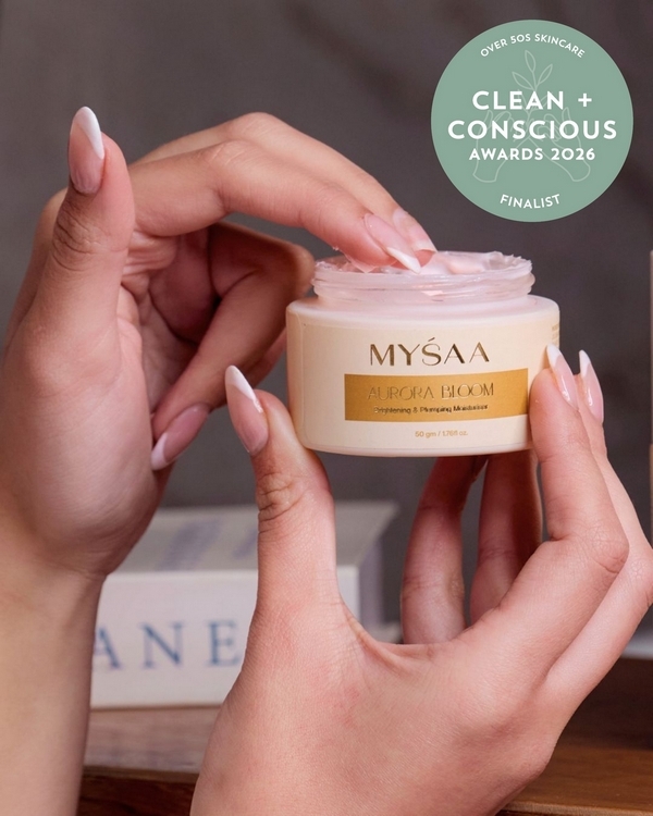 Aurora Bloom – Plumping and Brightening Moisturiser by MYŚAA – Finalist, Best Over 50s Skincare, Clean + Conscious Awards 2026