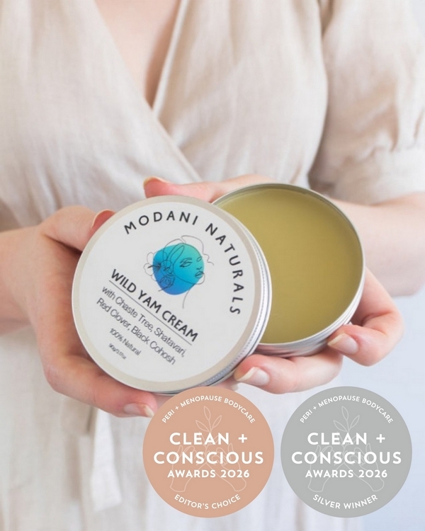 Wild Yam Cream by Modani Naturals – Silver + Editor's Choice, Best Perimenopause + Menopause Care, Clean + Conscious Awards 2026