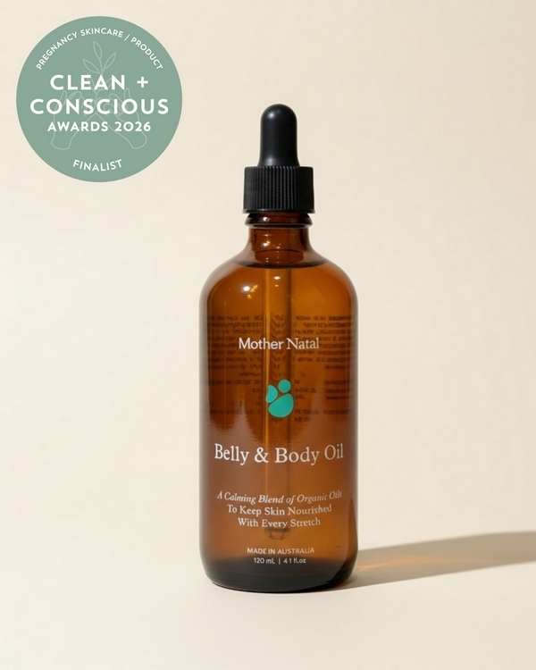 Belly & Body Oil by Mother Natal – Finalist, Best Pregnancy Skincare / Product, Clean + Conscious Awards 2026