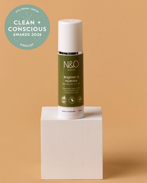 Brighten and Hydrate Botanical Eye Gel by N & O Skincare – Finalist, Best Eye Cream / Serum, Clean + Conscious Awards 2026