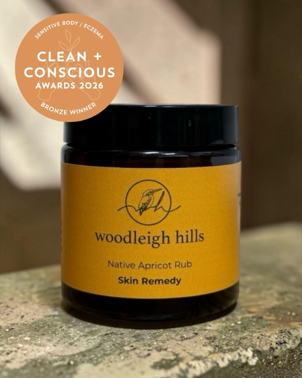 Native Apricot Rub by Woodleigh Hills – Bronze, Best Sensitive Body / Eczema, Clean + Conscious Awards 2026