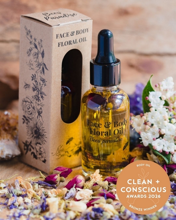 Face & Body Floral Oil by Nina’s Bees – Bronze, Best Body Oil, Clean + Conscious Awards 2026